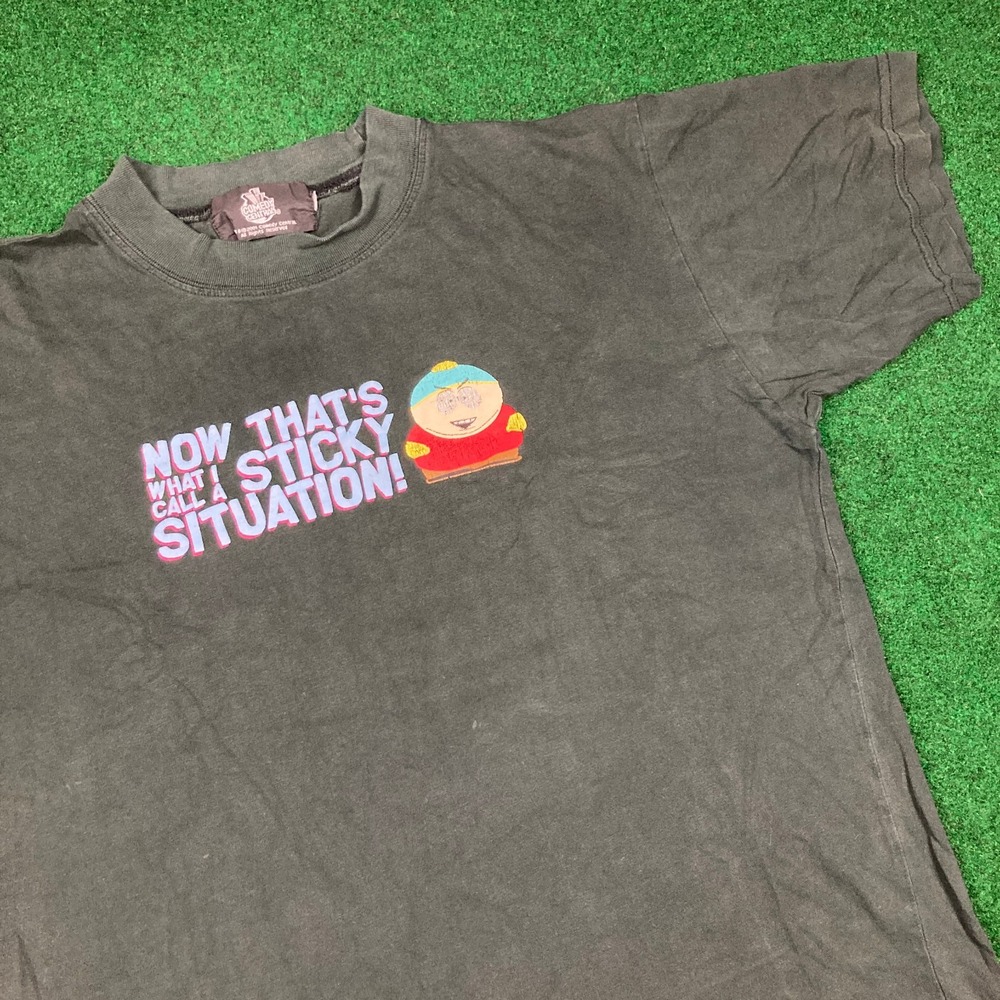 Vintage South Park Shirt Mens L Black 2001 Eric Cartman Sticky Situation Y2K Tee